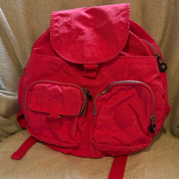 Kipling mini backpack pink Lovebug/Fiona/Firefly VGUC Raspberry - Picture 3 of 9